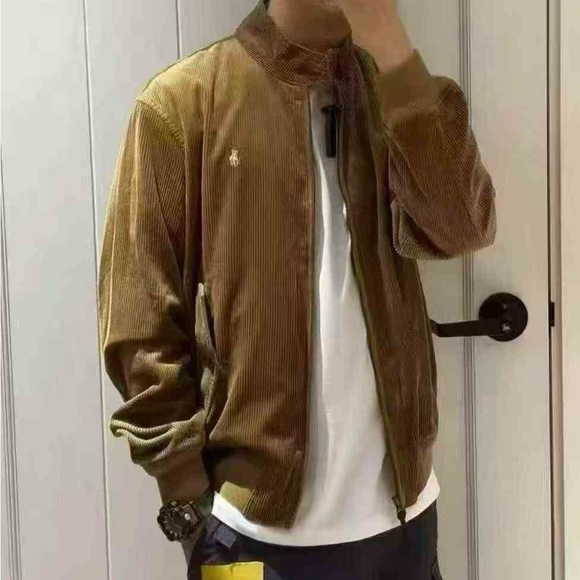 Polo by Ralph Lauren Men's Tan Corduroy Bomber Jacket nwt - Picture 10 of 11